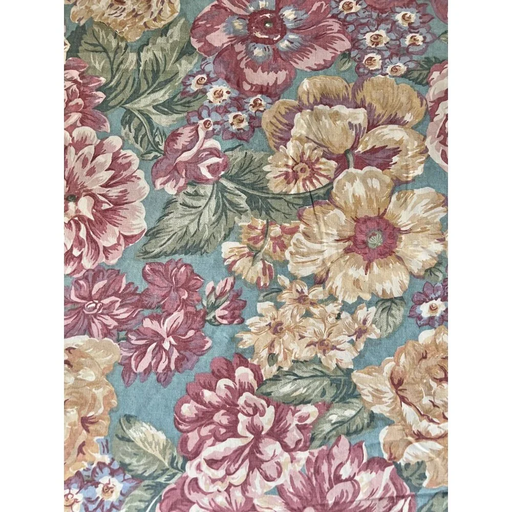 Wamsutta Queen Flat Sheet Floral Multicolor Cotton Blend VTG Cottage Core